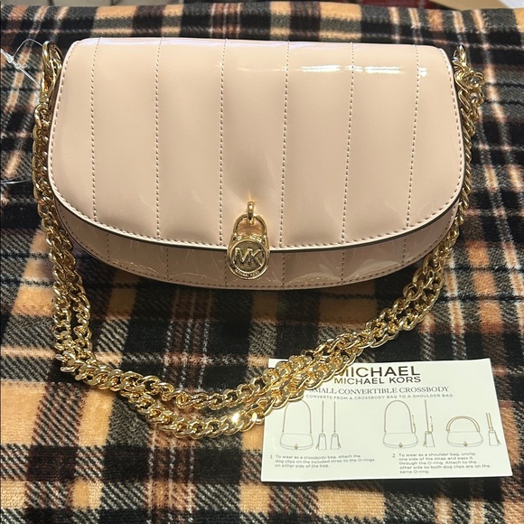 MICHAEL Michael Kors Pink Crossbody Bag with Gold Chain - Picture 1 of 2